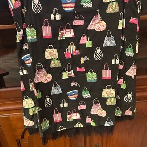 Black Skirt with Colorful Bag Print- Southern Style!